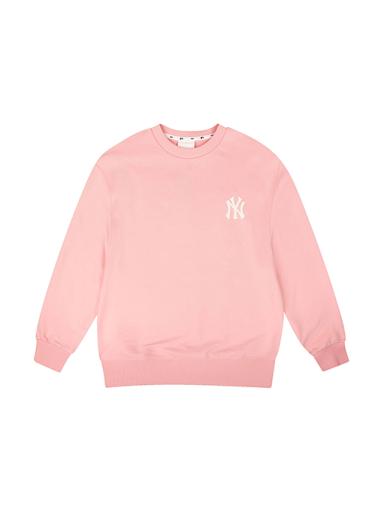 New York Yankees Basic Simple Logo Overfit Sweatshirt (Pink)