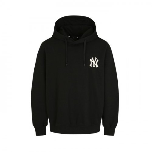背面字母NEW YORK YANKEES宽松版带帽卫衣 (黑色) 