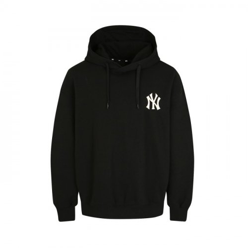 背面字母NEW YORK YANKEES宽松版带帽卫衣 (黑色)