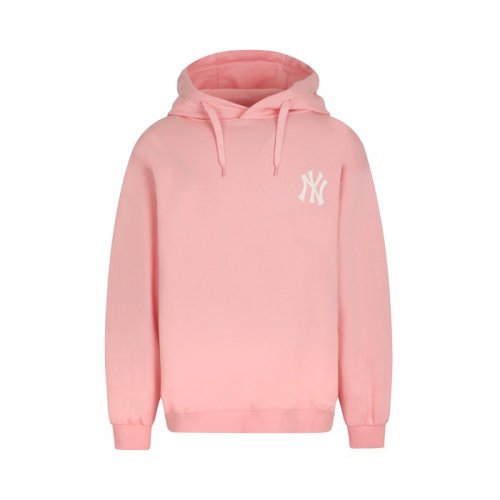 New York Yankees Simple Logo Overfit Hoodie (Pink) 