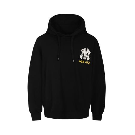 NY MLBLIKE涂鸦带帽卫衣宽松版 (黑色)