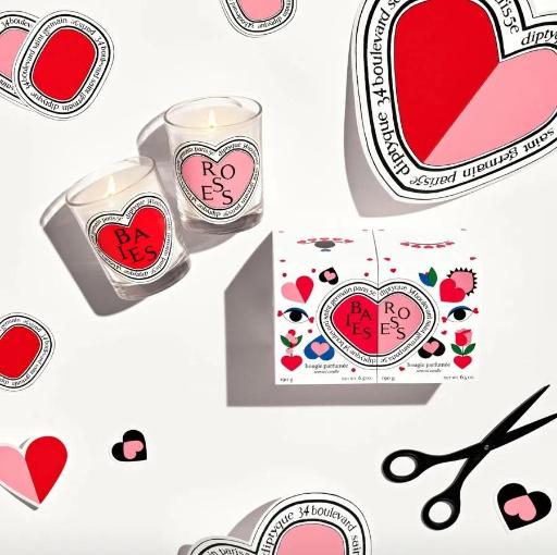 Diptyque Limited Edition Valentines Duo Baies and Roses Set