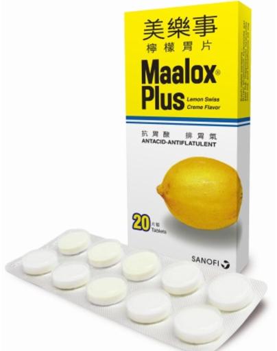 Maalox Plus Lemon Swiss Creme Flavor Stomach Tablets