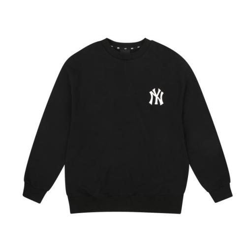뉴욕 양키즈 베이직 심플 로고 오버핏 스웨트셔츠[블랙]