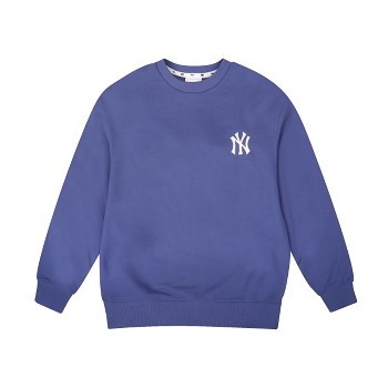背面字母NEW YORK YANKEES圆领卫衣宽松版 (紫蓝色) 